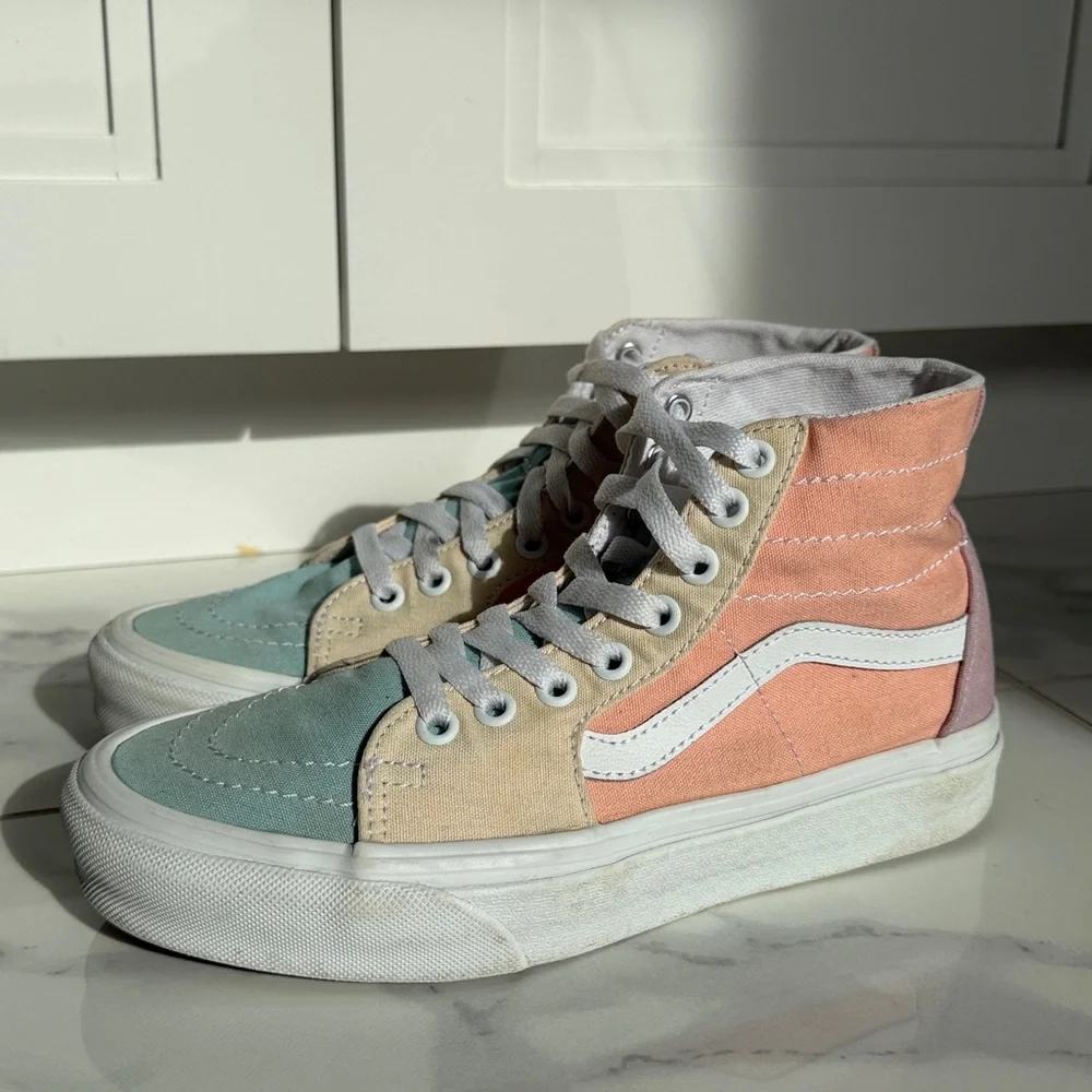 Vans Sk8-Hi Tapered Pastel Block Lace Up Shoes High Top Sneakers Women’s Size 7